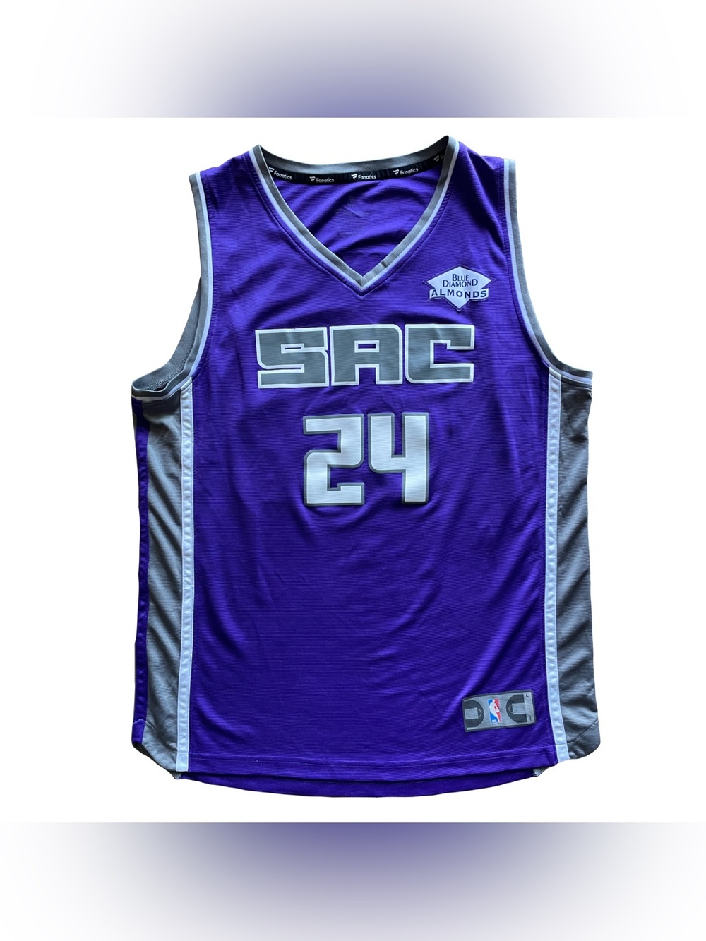 Sacramento Kings Jersey Buddy Hield Fanatics Blue Diamond Almonds Sz L Dazzle 24